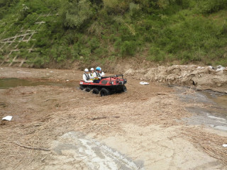 国交省中国地方整備局　殿ダムでARGOデモ走行を行いました。